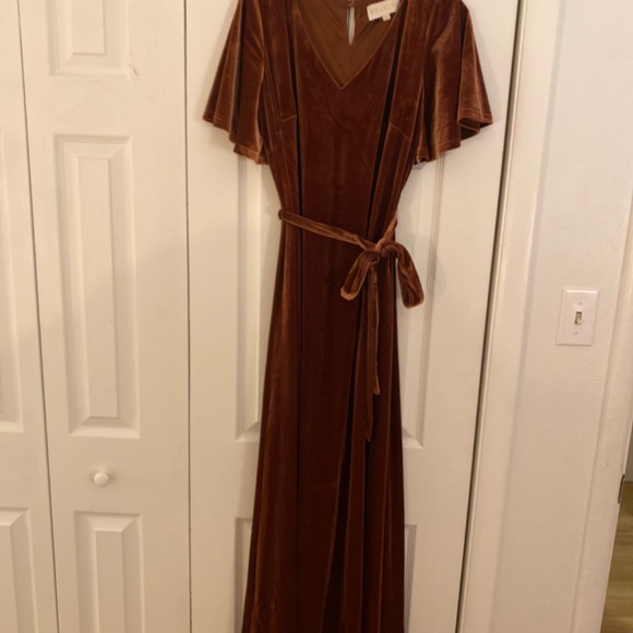 Reese Velvet Terracotta Dress - Picture 4 of 7